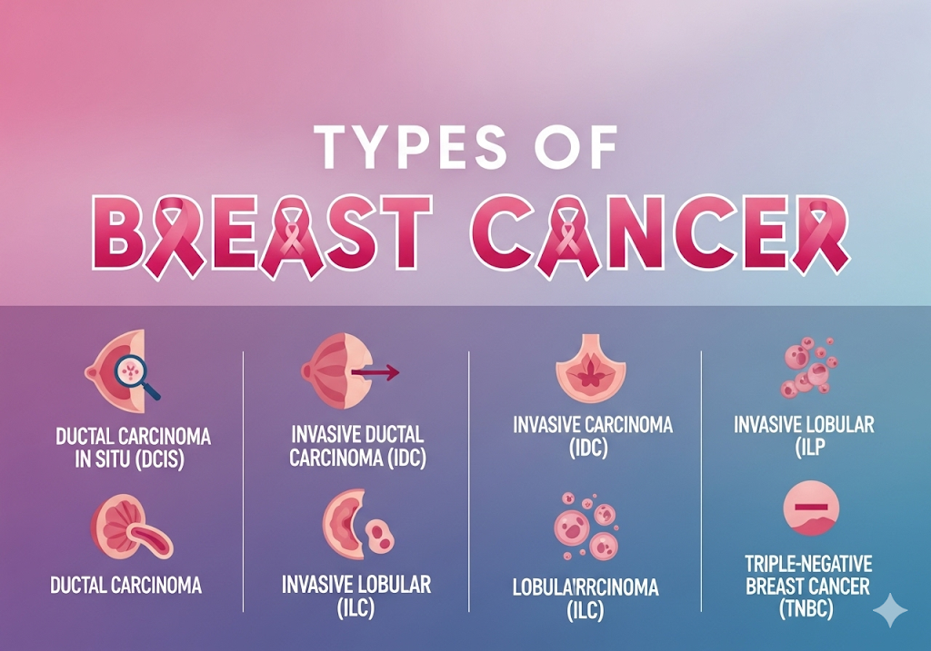 Understanding the Different Types of Breast Cancer: Symptoms, Risks, and Treatment Options